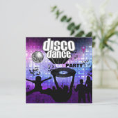 Uitnodiging Disco Dansfeest Retro (Staand voorkant)