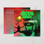 Uitnodiging Disco Dansfeest Retro (Voorkant / Achterkant)