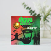 Uitnodiging Disco Dansfeest Retro (Staand voorkant)