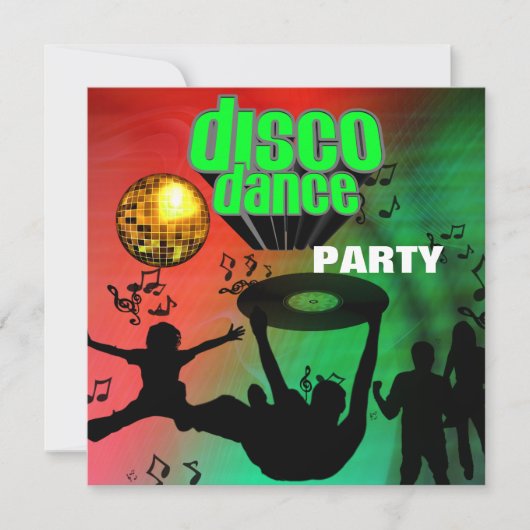 Uitnodiging Disco Dansfeest Retro (Voorkant)