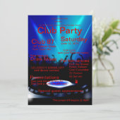 Uitnodiging DJ Club Party (Staand voorkant)
