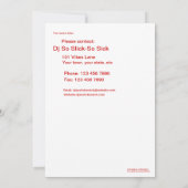 Uitnodiging DJ Club Party (Achterkant)