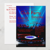 Uitnodiging DJ Club Party (Voorkant / Achterkant)