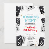 Uitnodiging domino spelavond feest (Voorkant / Achterkant)