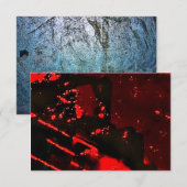 Uitnodiging donkerrood abstract gerecycled plastic (Voorkant / Achterkant)