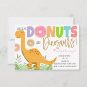 Uitnodiging Donuts and Dinosaurs Party (Voorkant)