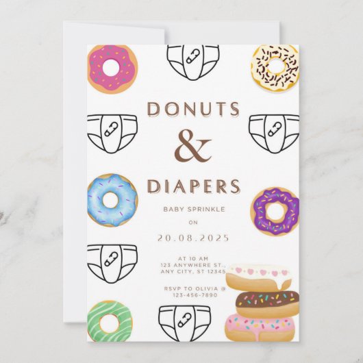 Uitnodiging Donuts & Luiers Baby Show (Voorkant)