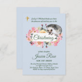 Uitnodiging Doop Bos Egeltjes Jongens Christening  (Voorkant / Achterkant)