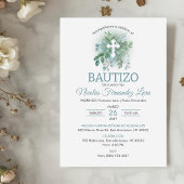 Uitnodiging Doop Groene Bladeren Elegante Doop