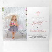 Uitnodiging Doop Met Bloemen Foto Doop (Binnenzijde eerst)