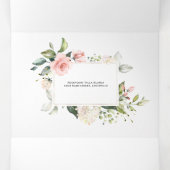 Uitnodiging Doop Met Bloemen Foto Doop (Binnenkant midden)