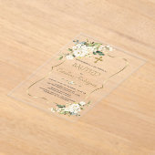 Uitnodiging Doop Met Bloemen Gouden Doopfeest (Laagn)