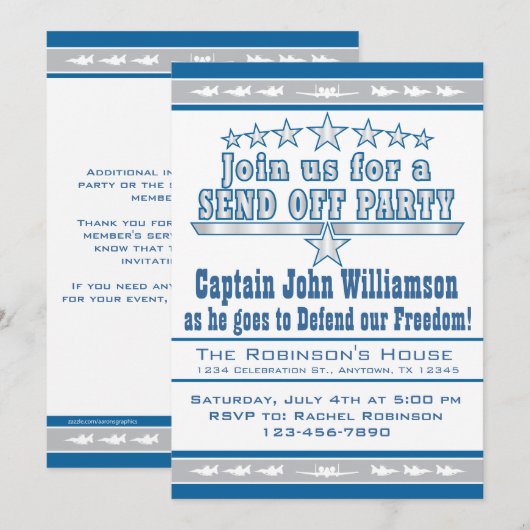 Uitnodiging door de luchtmacht om uitzettingsparti (Voorkant / Achterkant)