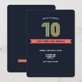 Uitnodiging Double Digits Retro (Voorkant / Achterkant)