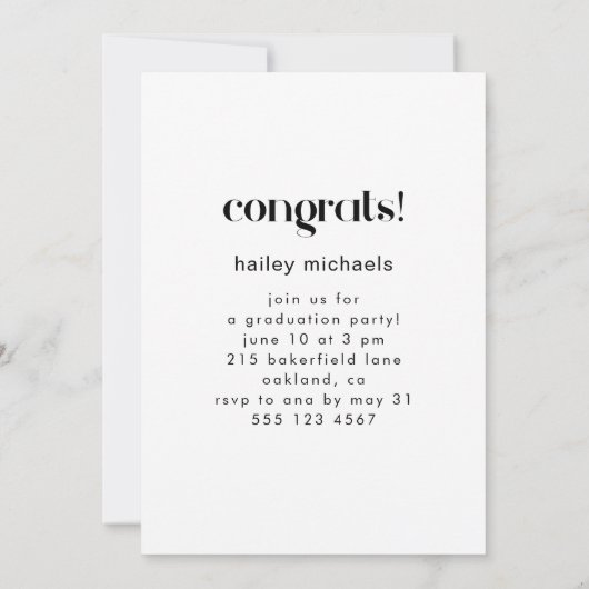 Uitnodiging drie fotocollage graduPartij (Achterkant)