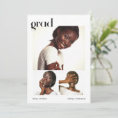Uitnodiging drie fotocollage graduPartij (Staand voorkant)