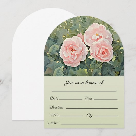 Uitnodiging Drie Mooie Rozen (Voorkant / Achterkant)