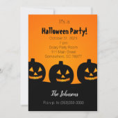 Uitnodiging drie Pumpkins Halloween Party (Voorkant)