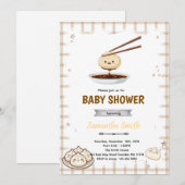 Uitnodiging Dumpling Baby Shower (Voorkant / Achterkant)