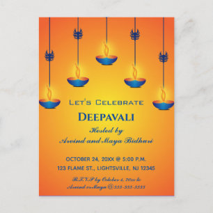 Uitnodiging Editable Deepavali Briefkaart