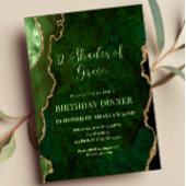 Uitnodiging Editable Shades of Green Groen en Goud