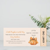 Uitnodiging: Een klein pompoentje is op komst Kaart (Staand voorkant)