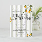 Uitnodiging: een klein schatje is op komst kaart (Staand voorkant)