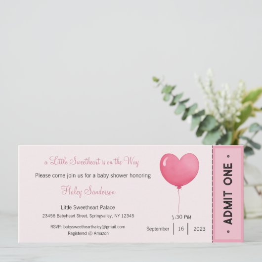 Uitnodiging: een klein schatje is op komst kaart (Staand voorkant)