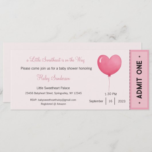 Uitnodiging: een klein schatje is op komst kaart (Voorkant / Achterkant)