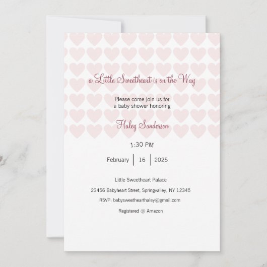 Uitnodiging: een klein schatje is op komst kaart (Voorkant)