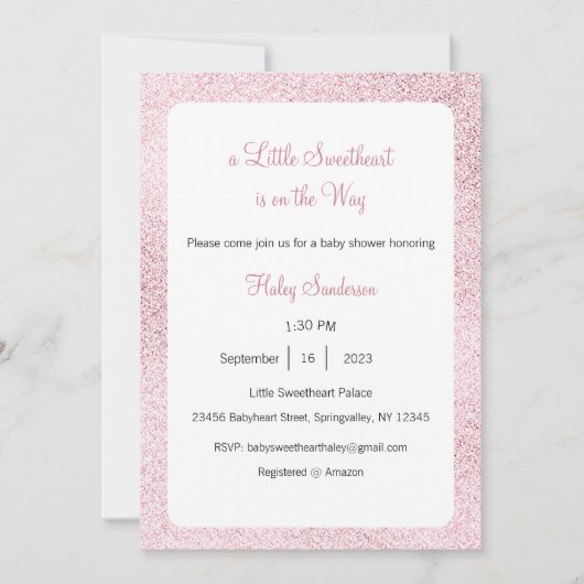 Uitnodiging: een klein schatje is op komst kaart (Voorkant)