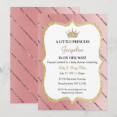 Uitnodiging Een Kleine Prinses is Op Weg, Tiara (Voorkant / Achterkant)