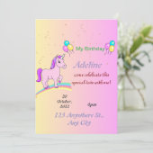 uitnodiging eenhoorn (Staand voorkant)