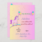 uitnodiging eenhoorn (Voorkant / Achterkant)