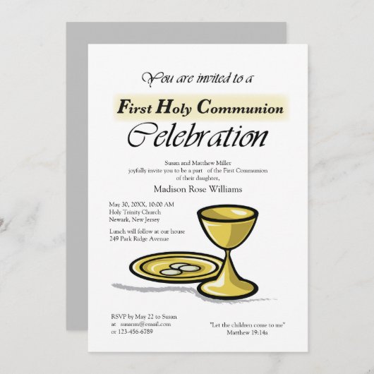 Uitnodiging eerste communale goudrijst, gegeten (Voorkant / Achterkant)