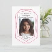 Uitnodiging Eerste Communie met Foto (Staand voorkant)