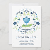 Uitnodiging Eerste Communie - Spaans, Jongenskaart (Voorkant)