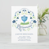 Uitnodiging Eerste Communie - Spaans, Jongenskaart (Staand voorkant)