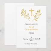 Uitnodiging Eerste Communitie - Verloof kruis (Voorkant / Achterkant)