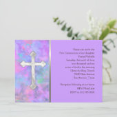 Uitnodiging eerste gemeenschap Abstract met kruis (Staand voorkant)