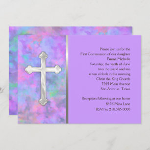 Uitnodiging eerste gemeenschap Abstract met kruis