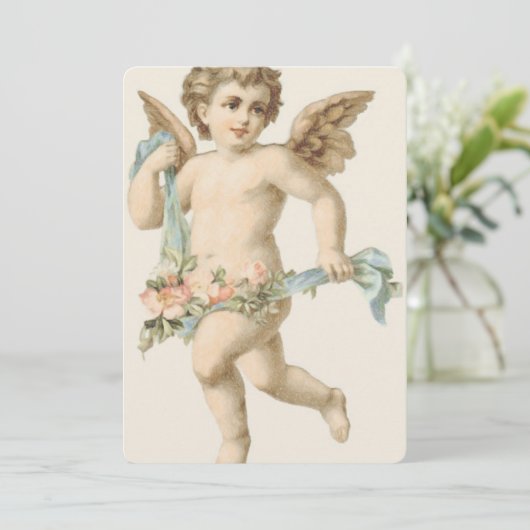 Uitnodiging eerste gemeenschap Cherub (Staand voorkant)