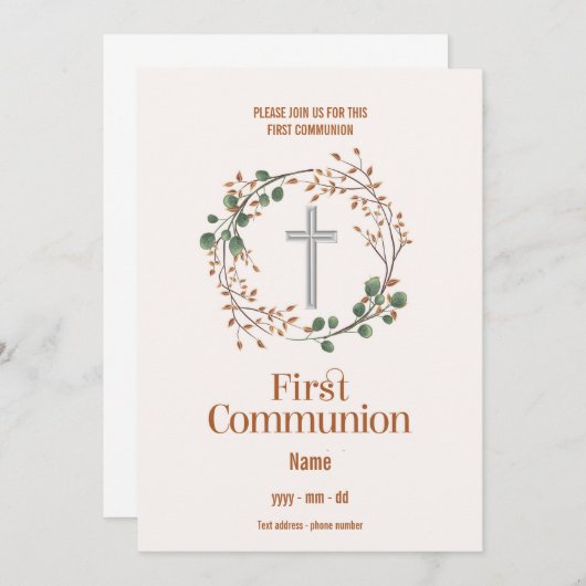 Uitnodiging Eerste Gemenebest - Croix Feurie (Voorkant / Achterkant)