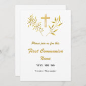 Uitnodiging Eerste Gemenebest - Gouden Blauw Kruis (Voorkant / Achterkant)