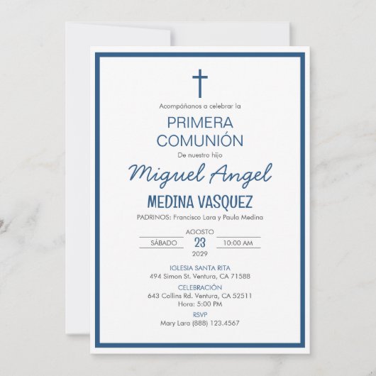 Uitnodiging Eerste Heilige Communie (Voorkant)