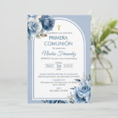 Uitnodiging Eerste Heilige Communie Elegant (Staand voorkant)