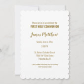 Uitnodiging Eerste Heilige Communie Gold Look Cros (Achterkant)