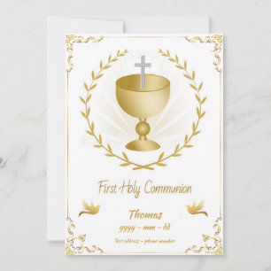 Uitnodiging Eerste Heilige Communie Gouden Kelk Kr