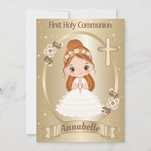 Uitnodiging Eerste Heilige Communie Roodharig Meis (Voorkant)