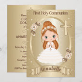 Uitnodiging Eerste Heilige Communie Roodharig Meis (Voorkant / Achterkant)